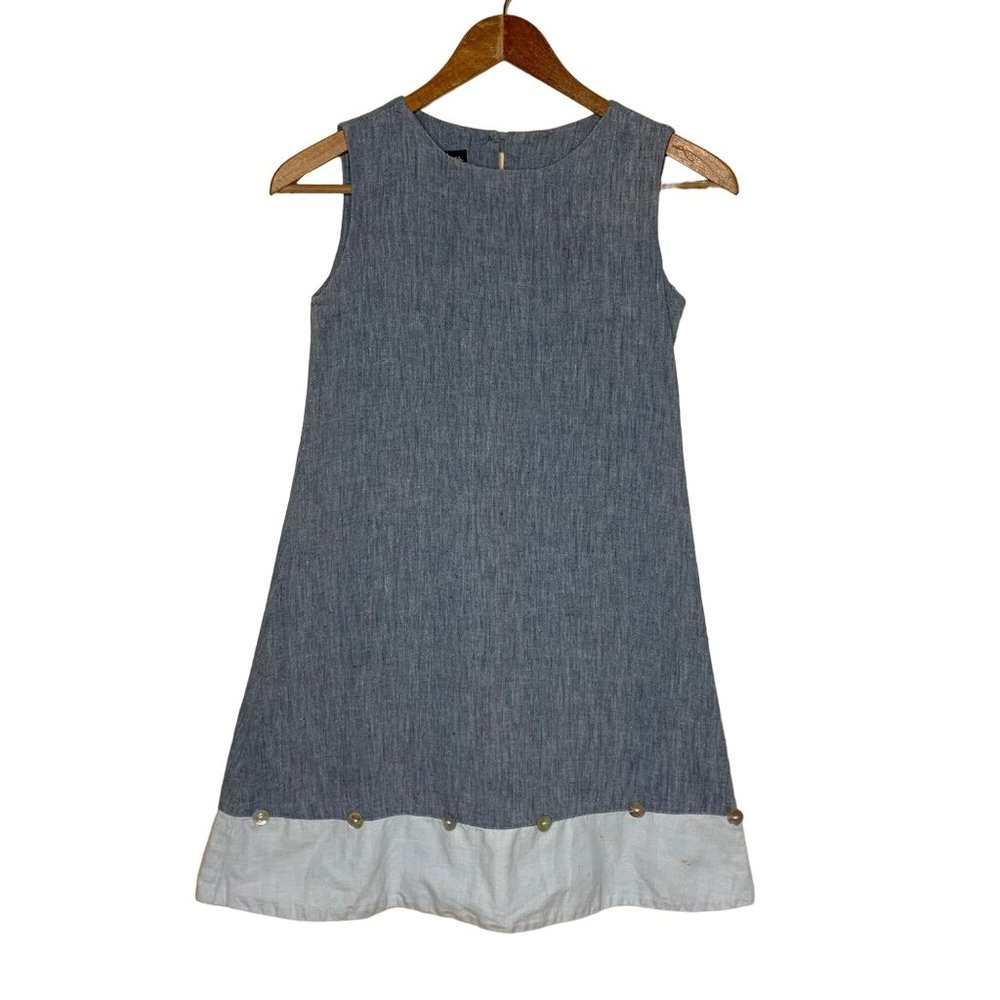 Vintage Two Turtle Doves by Sweet Potatoes Chambray Sundress Abalone Girls 8